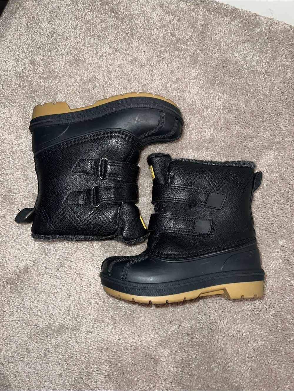Cat & Jack Kids Black Winter Boots - Cozy Fleece Lined